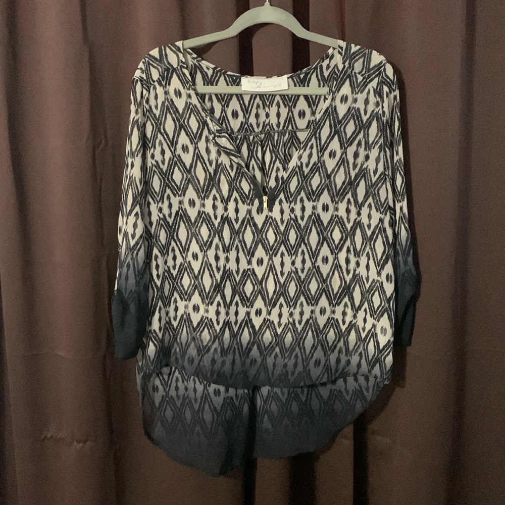 Flowing half zip top